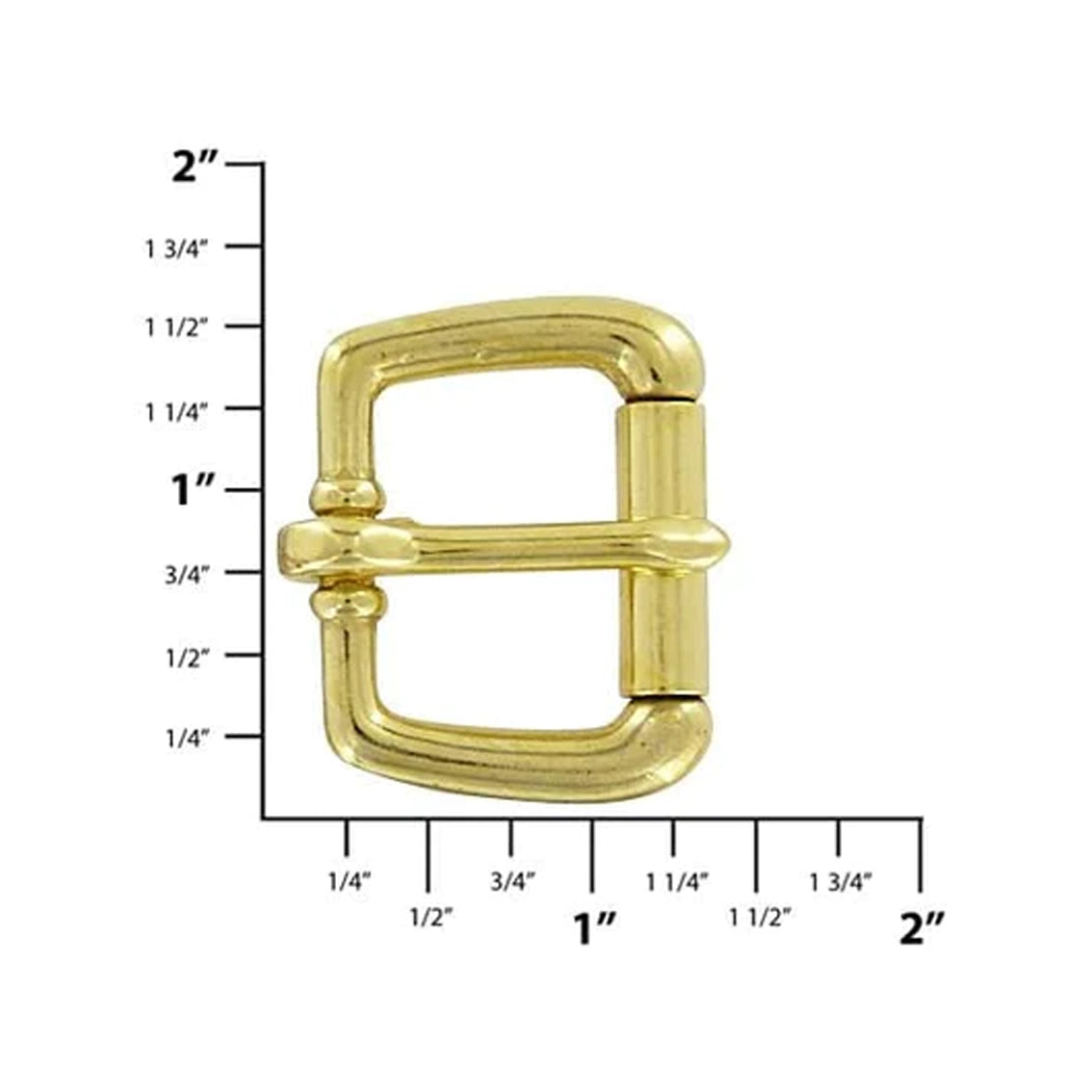 1" Brass, Heel Bar Roller Buckle, Solid Brass, #C-1155-SB