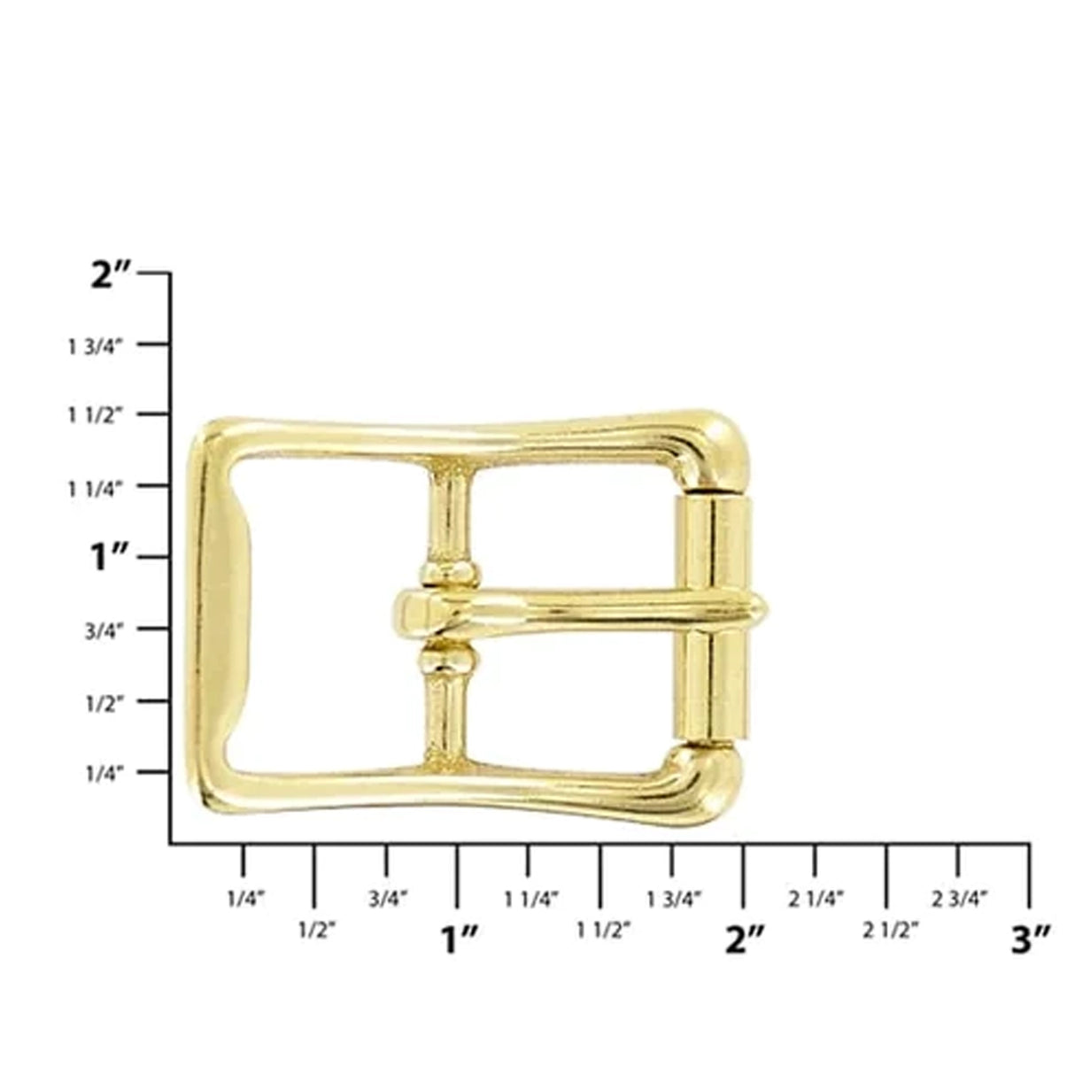 1" Brass, Roller Center Bar Buckle, Solid Brass, #C-1461