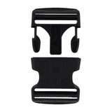 2" Black, Dual Adjustable Side Squeeze Buckle, Plastic, #C-1526