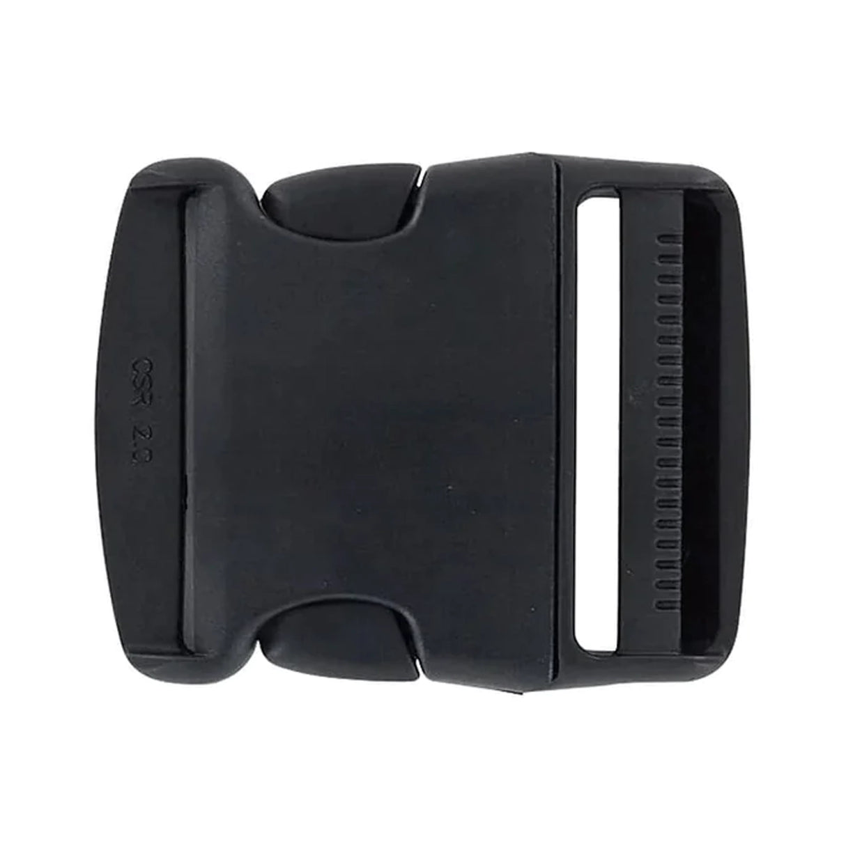 2" Black, Single Adjustable Side Squeeze Buckle, Plastic, #SS-2