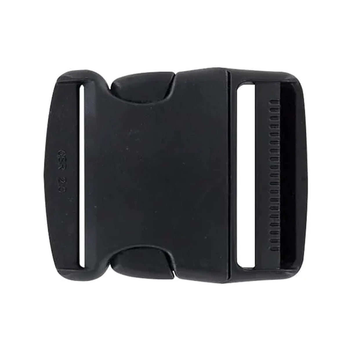 2" Black, Single Adjustable Side Squeeze Buckle, Plastic, #SS-2