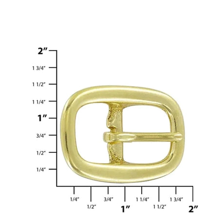 3/4" Brass, Center Bar Buckle, Solid Brass, #C-1469