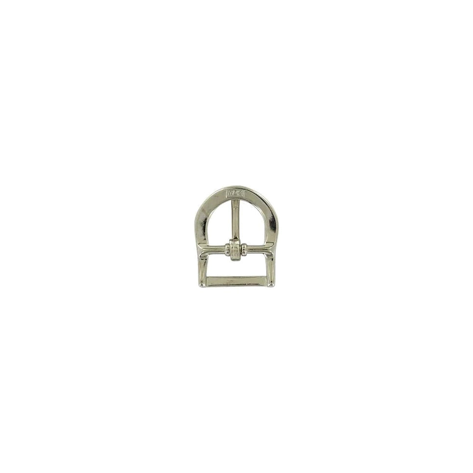 5/8" Nickel, D Shaped Center Bar Buckle, Zinc Alloy from the back