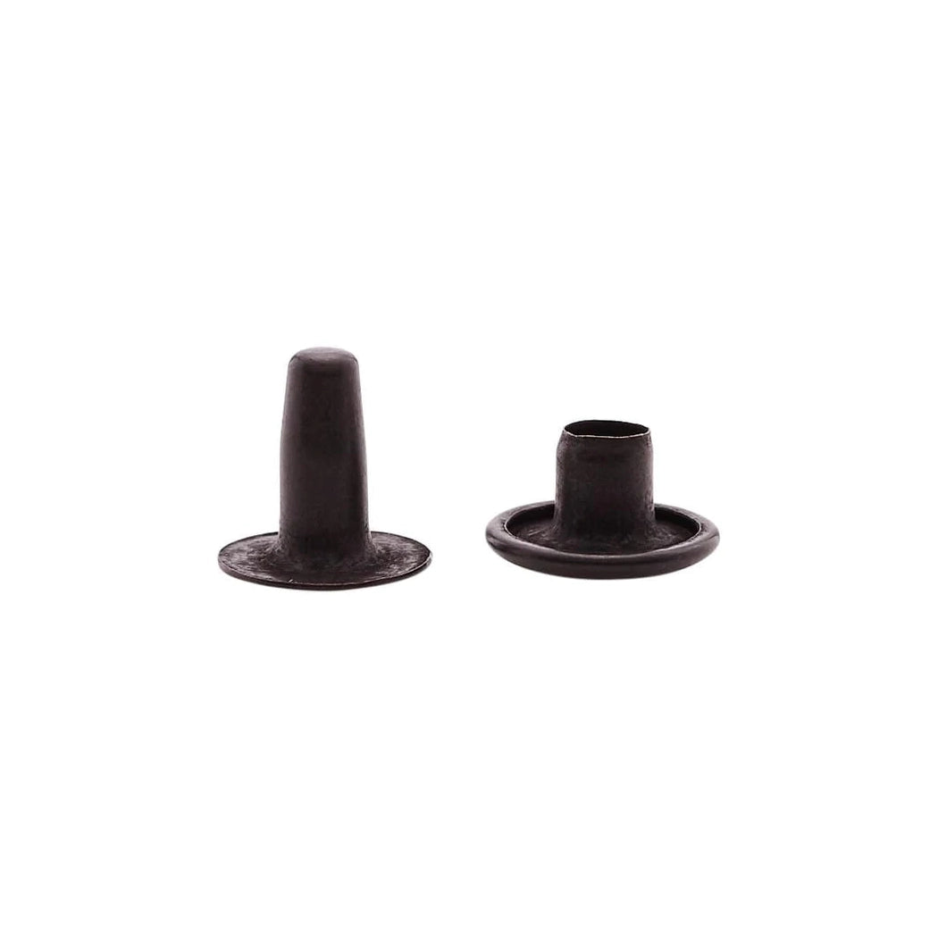 10mm Black, Single Cap Jiffy Rivets, Solid Brass-100ct, #510S-SBBK