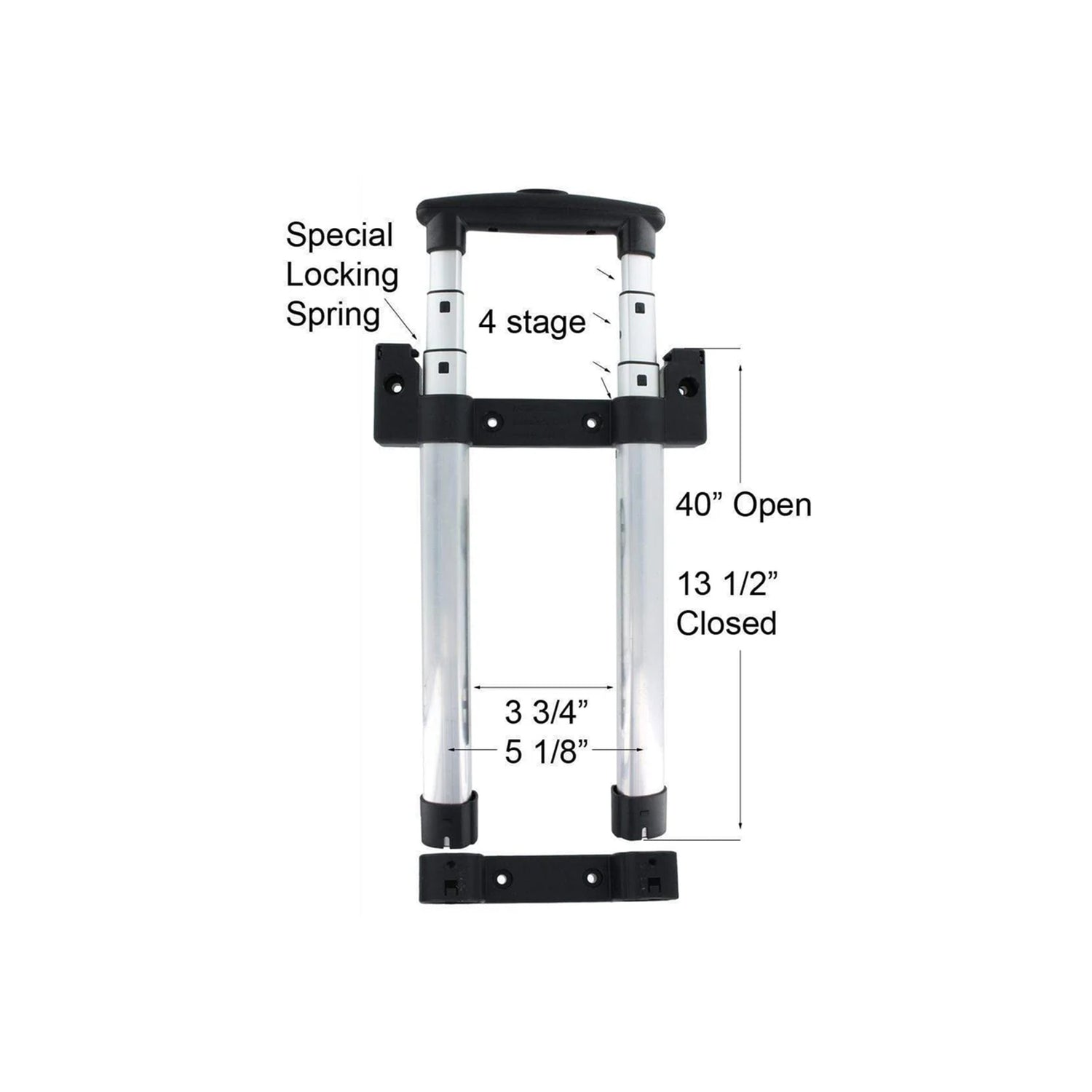 13" Black, 4-Stage Pull Handle Assembly