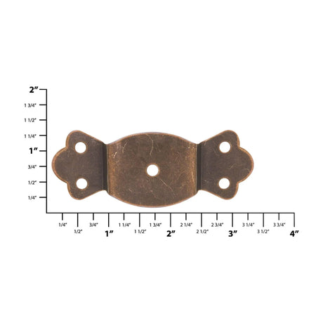 1 1/4" Antique Brass, Round Edge Trunk Handle Loop Holder No Nail, Steel