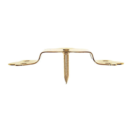 1 1/4" Brass, Round Edge Trunk Handle Loop with Nail, Steel