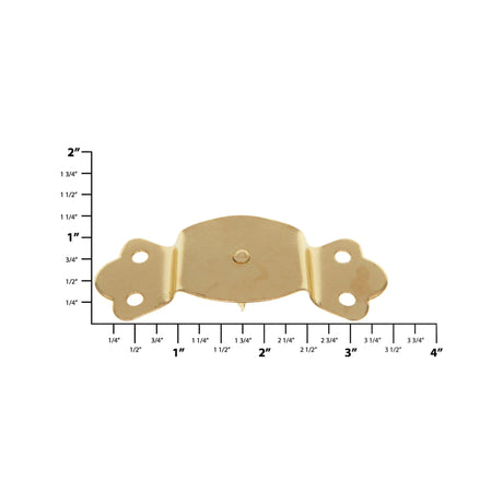 1 1/4" Brass, Round Edge Trunk Handle Loop with Nail, Steel