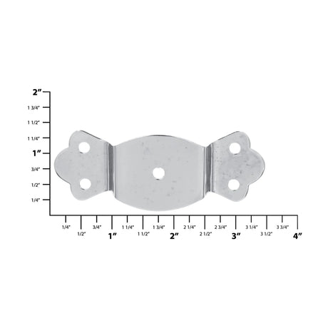 1 1/4" Nickel, Round Edge Trunk Handle Loop No Nail, Steel