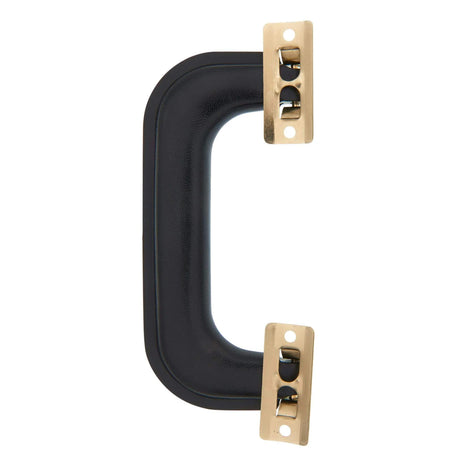5 1/4" Black, Handle with Brass Hardware, Plastic