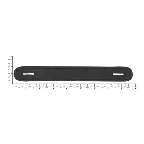 1" Black, Slotted Round End Trunk Handle, Leather