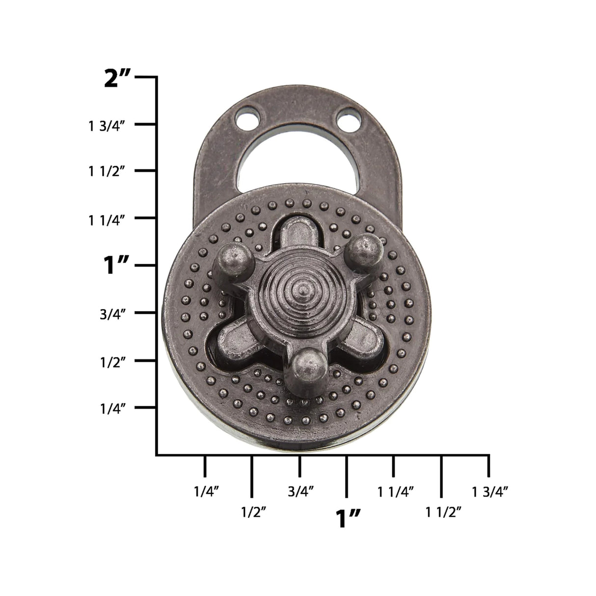 1 3/8" Antique Nickel, Turn Lock, Zinc Alloy, #P-2410-ANTN