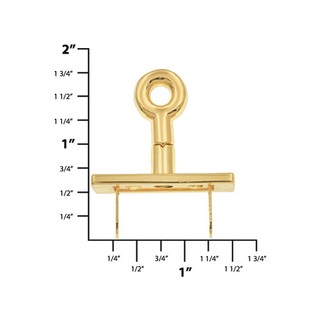 1 7/8 Shiny Gold, Double Plate Turn Lock, Zinc Alloy, #P-2277-GOLD