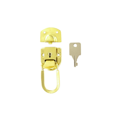 2 7/16" Brass, Locking Drawbolt, Steel