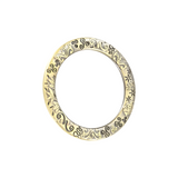1 1/2" Embellished Antique Brass, Cast Flat Round Ring, Zinc Alloy