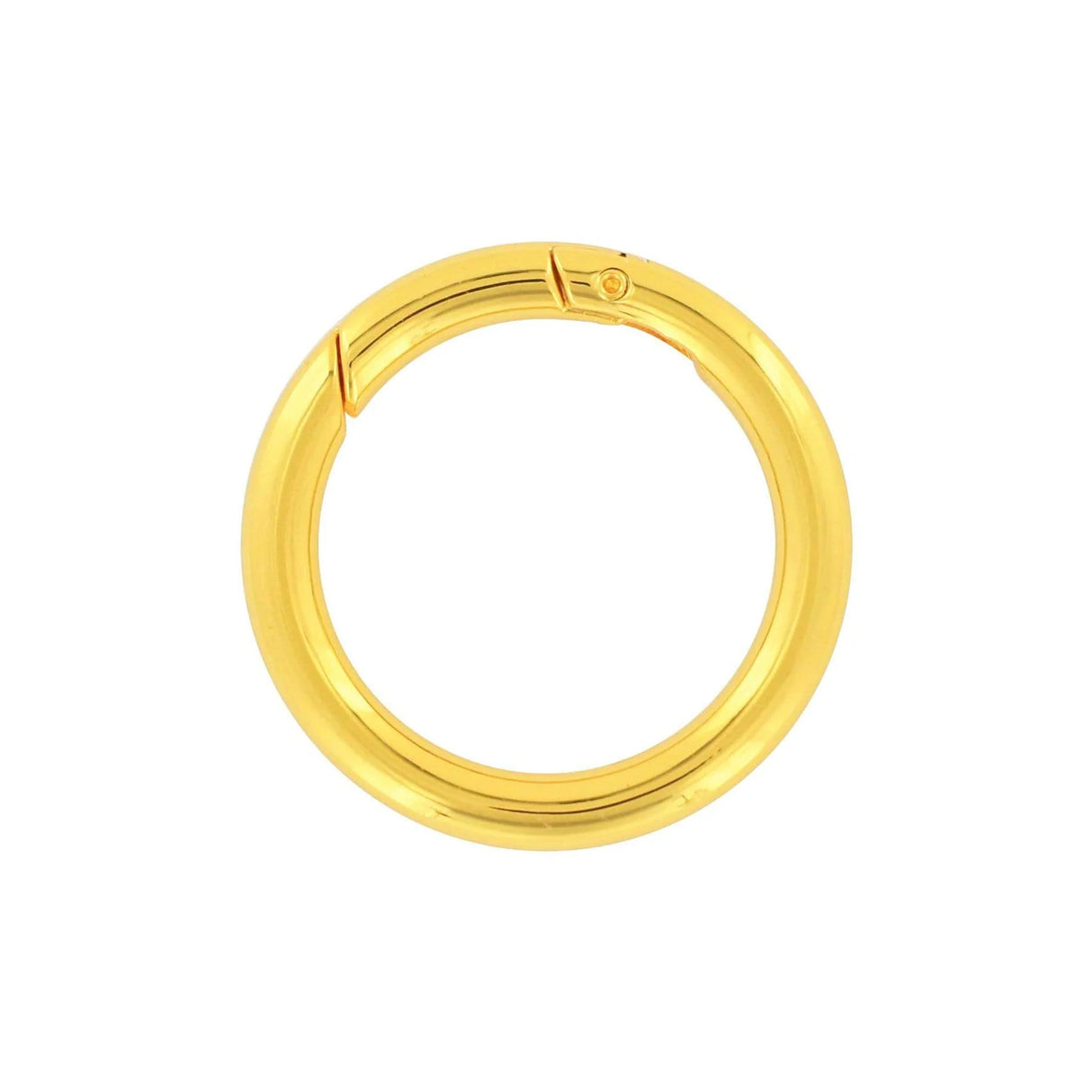 1 1/2" Shiny Gold, Spring Gate Round Ring, Zinc Alloy