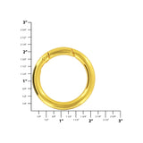 1 1/2" Shiny Gold, Spring Gate Round Ring, Zinc Alloy