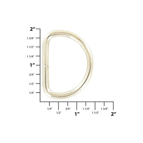 1 1/2" Shiny Nickel, Split D Ring, Steel