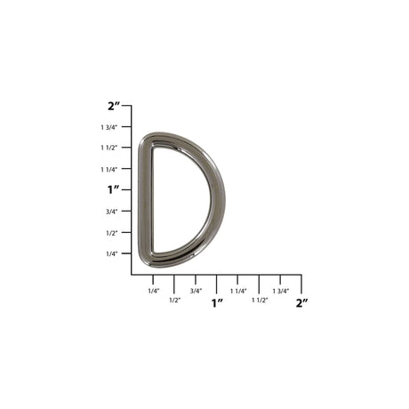 1 1/4"Gunmetal, Solid D Ring, Zinc Alloy