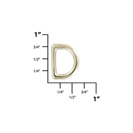 1/2" Shiny Nickel, Cast D Ring, Solid Brass