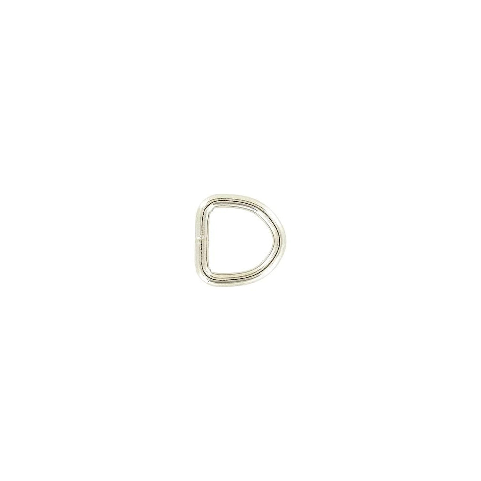 1/2" Shiny Nickel, Welded D Ring, Steel, #P-2425