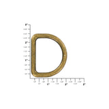 1 7/8" Antique Brass, Cast D-Ring, Zinc Alloy