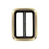 1" Antique Brass, Cast Beveled Cast Double Loop Slide, Zinc Alloy