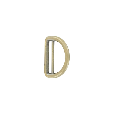 1" Antique Brass, Cast Double Loop D-Ring, Zinc Alloy