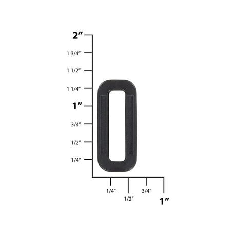 1" Black, Common Loop, Plastic