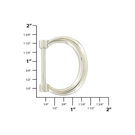 1" Shiny Nickel, Decorative Dee Ring, Zinc Alloy