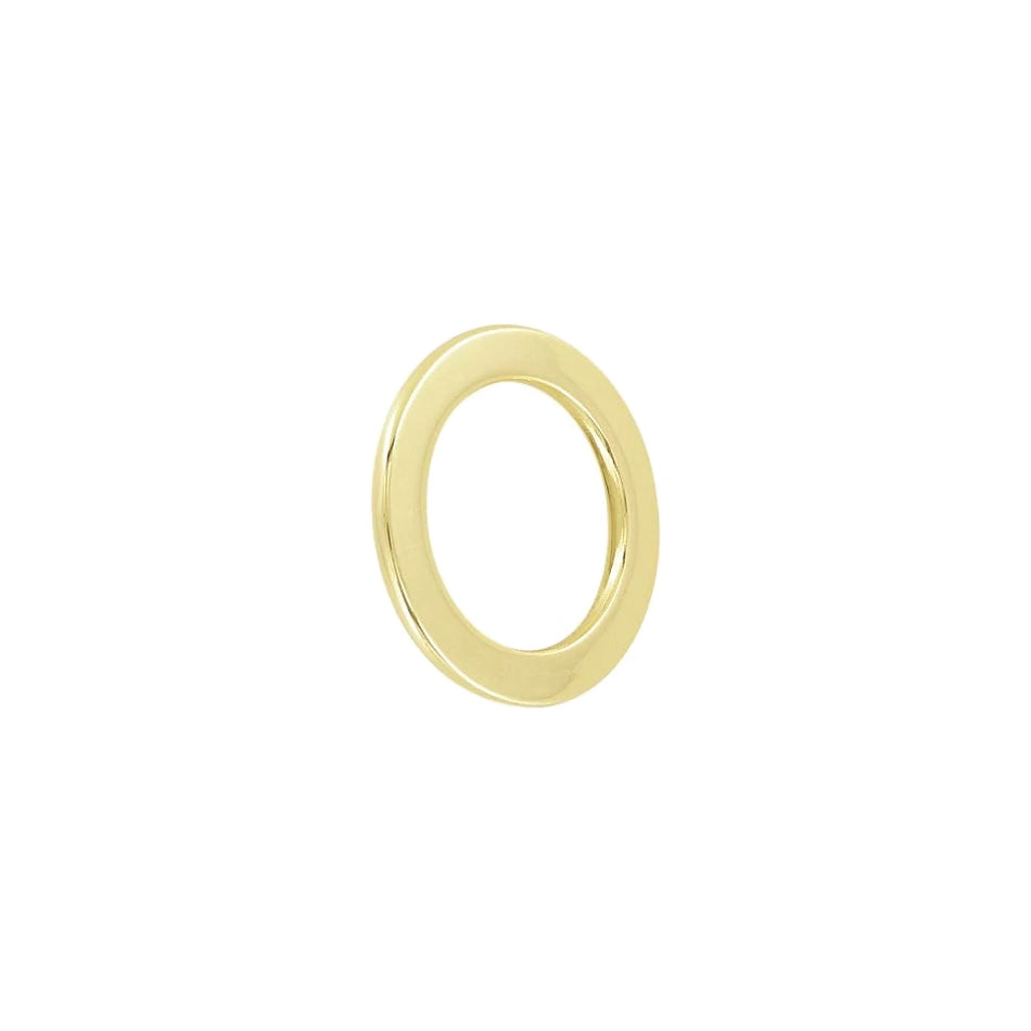 1" Shiny Gold, Flat Round Ring, Zinc Alloy, #P-3164-GOLD