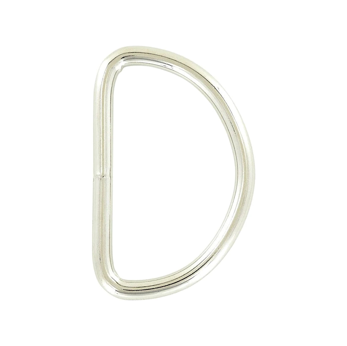 2" Shiny Nickel, Welded D Ring, Steel, #P-2072-NP