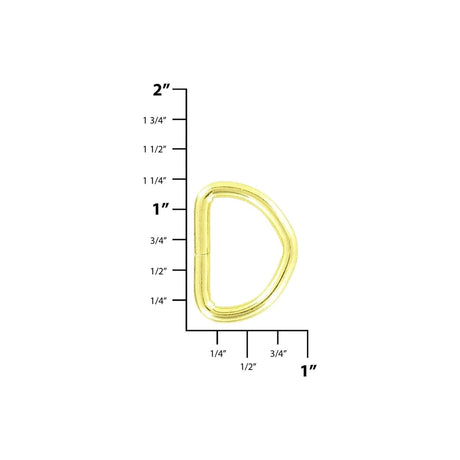 7/8" Shiny Gold, Split D-Ring, Steel