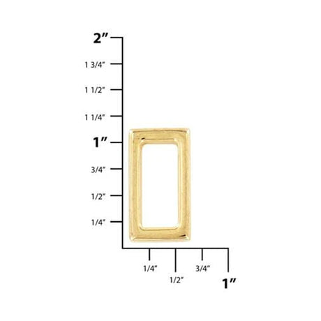 3/4" Shiny Gold, Flat Rectangular Ring, Zinc Alloy