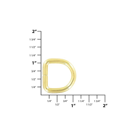 3/4" Gold, Split D Ring, Steel