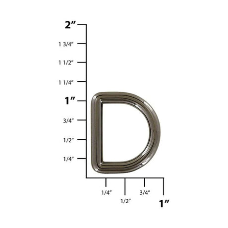 3/4"Gunmetal, Solid D Ring, Zinc Alloy