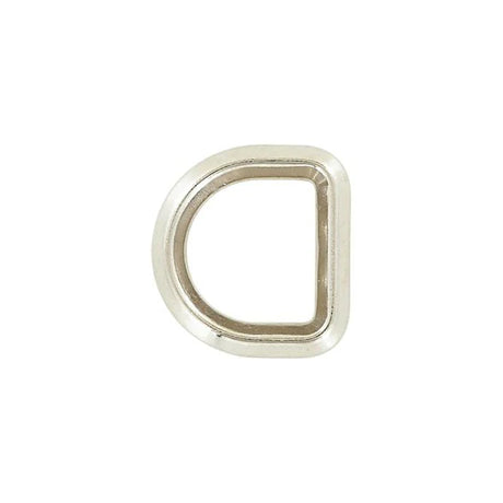 3/4" Shiny Nickel, Solid Beveled D Ring, Zinc Alloy