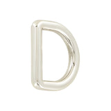3/4" Shiny Nickel, Solid D Ring, Zinc Alloy