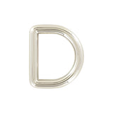 3/4" Shiny Nickel, Solid D Ring, Zinc Alloy