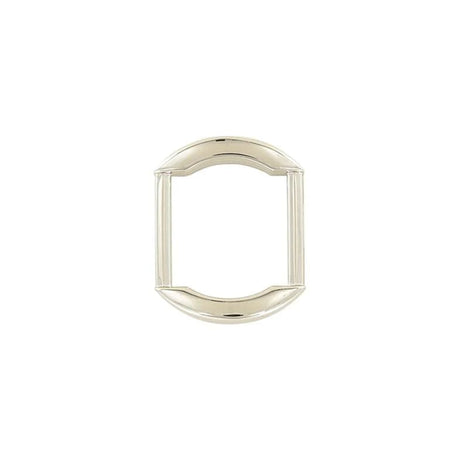 3/4" Shiny Nickel, Rectangular Ring with Black Rhinestone, Zinc Alloy