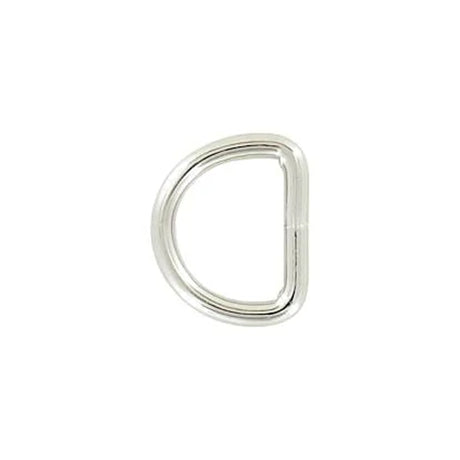 3/4" Shiny Nickel, Welded D Ring, Steel