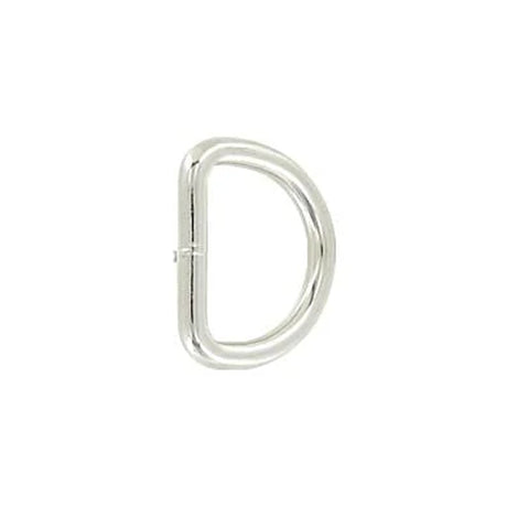 3/4" Shiny Nickel, Welded D Ring, Steel