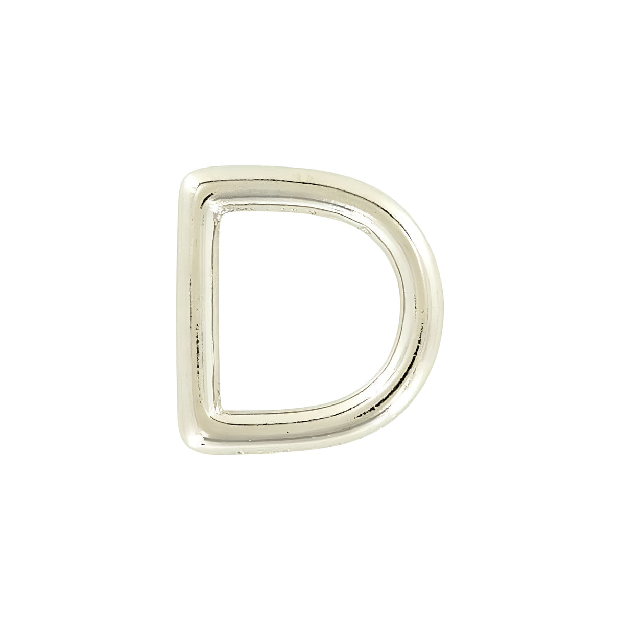3/4" Shiny Nickel, Solid D Ring, Solid Brass