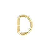 3/8" Shiny Gold, Split D-Ring, Steel