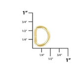 3/8" Shiny Gold, Split D-Ring, Steel