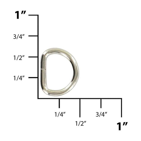 3/8" Nickel, Split D-Ring, Steel