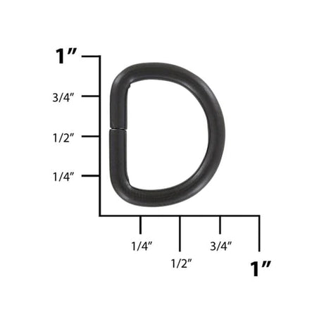 5/8" Matte Black, Split D-Ring, Steel
