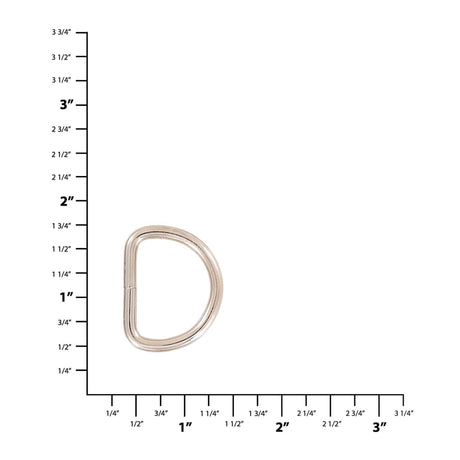 7/8" Shiny Nickel, Split D Ring Heavy, Steel