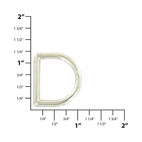 7/8" Shiny Nickel, Cast D-Ring, Zinc Alloy