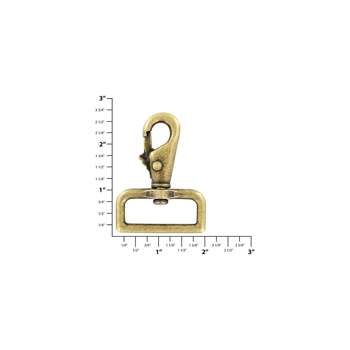 1 1/2" Antique Brass, Lever Swivel Snap Hook, Zinc Alloy, #P-2059-ANTB